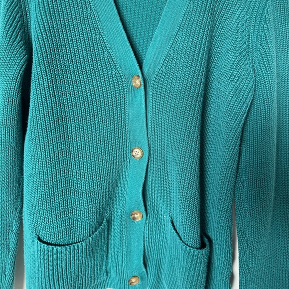 Boyfriend Style, Lands End Drifter Varsity V Relaxed Cardigan Sweater - Picture 3 of 8